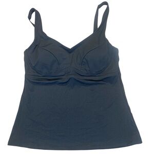 Athleta Black Ruched Tankini Swim Top Size 36 B/C  NWT